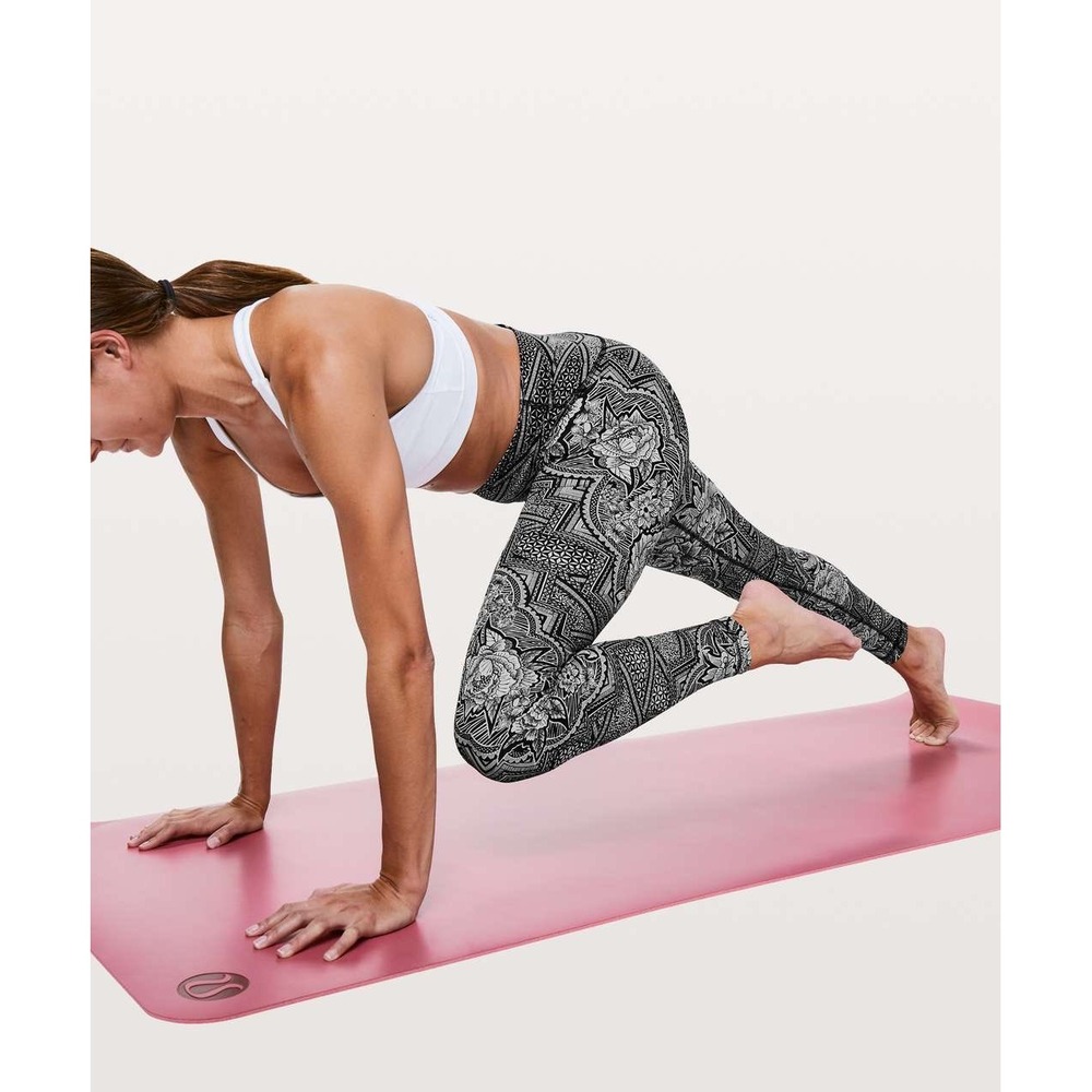 Lululemon Wunder Under Hi-Rise Tight Size 6 Inked Ice Grey Black 28" Gym Workout